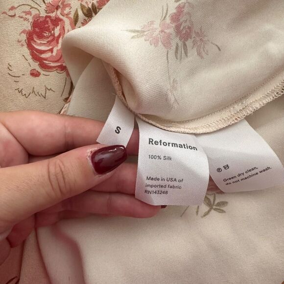 REFORMATION Catherine Floral Silk Mini Dress Small - Picture 4 of 4